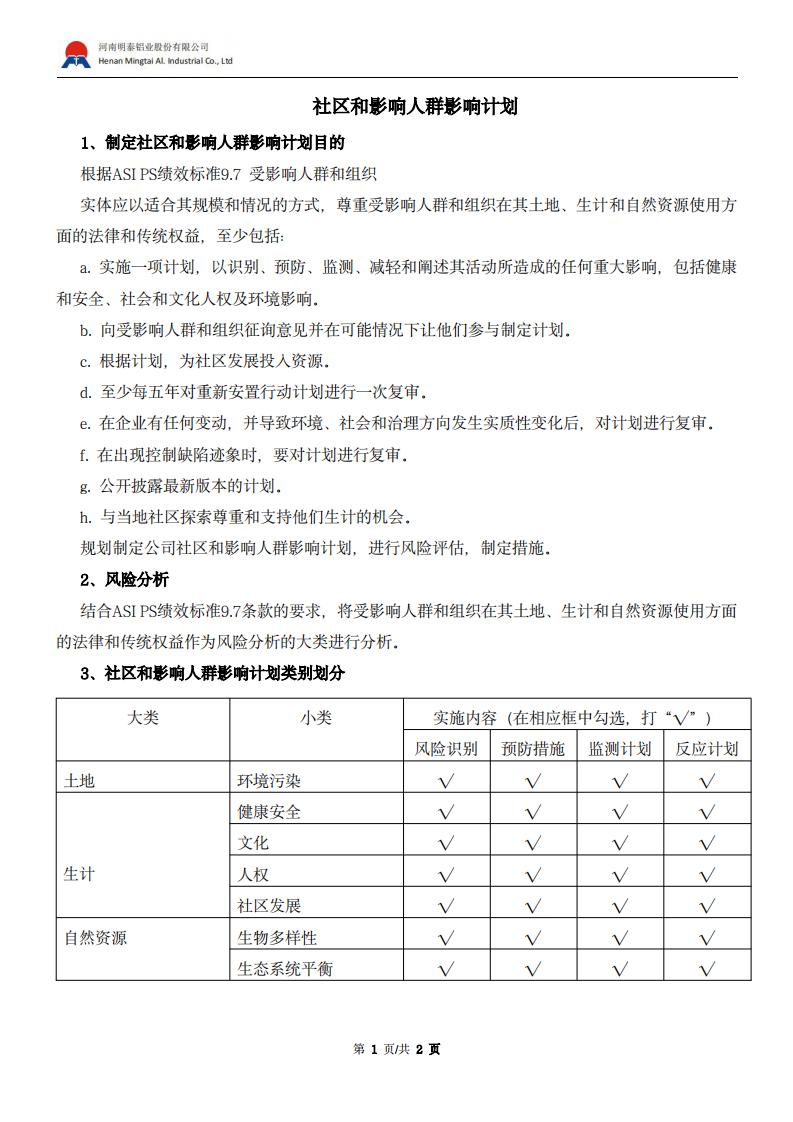 年度社区和影响人群计划2025年